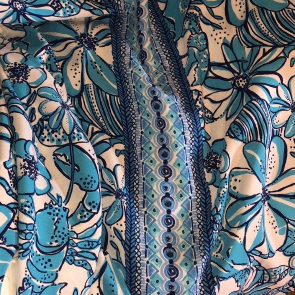 Lilly Pulitzer Donna Maxi Romper Succulent Blue Coronado Crab - Size 0 - $248 - Picture 7 of 8